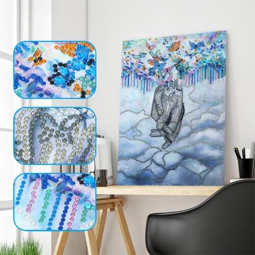 5D Diamond Painting Kit Special Shape Lovers Hold Hands Mosaic Embroidery Art Accessories Full Drill Rhinestone Diamond Mosaic