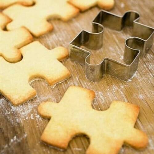 Small Puzzle Pieces Shape Cake Decorating Fondant Cutters Tools,Patterns Cake Cookie Biscuit Baking Molds