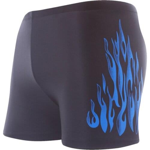 Adult mens swimming trunks embarrassment-proof mens swimwear fashion boxer flame nylon XL hot spring swimming shorts