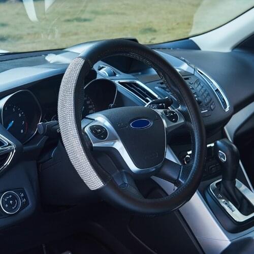 Half-drill Glittering Car Steering Wheel Cover Car Truck Steering Wheel Soft Skidproof Covers 38CM