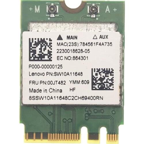 RTL8821AE 1x1AC+BT4.0 Cbt NGFF M.2 WLAN For Lenovo E41-80 B41-80 B71-80 E51-80 ideapad 710s-13isk Series FRU 00JT482 SW10A11648