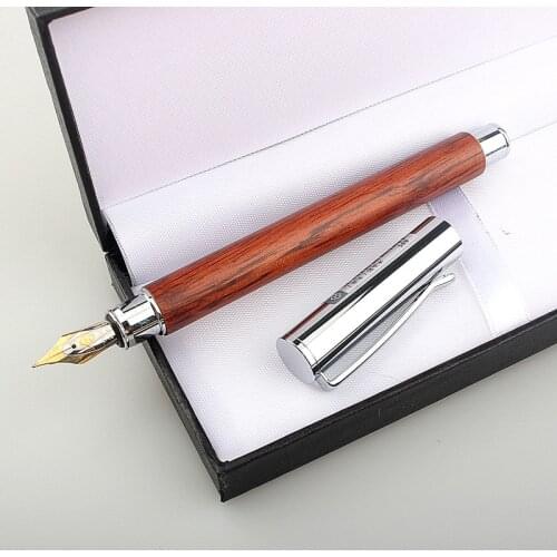 New stainless steel and Natural Wood Fountain Pen 0.5MM Nib Handcrafted Sandalwood Pen
