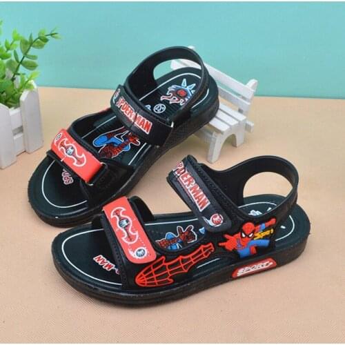 2021 Kids Boys Spiderman Sandals Summer Beach Shoes Open Childrens Sandals Wild Boys Student Childrens Shoes