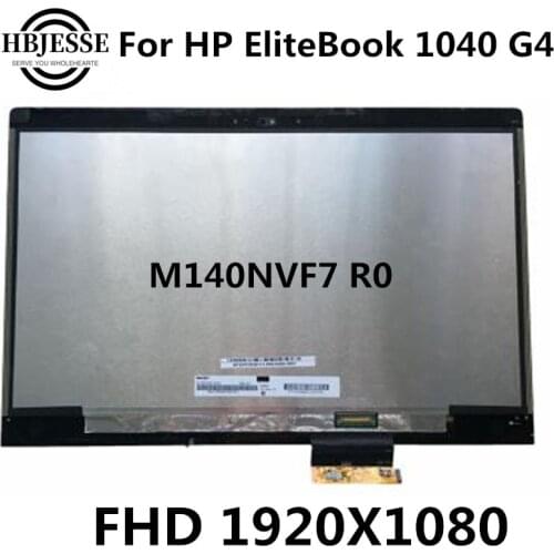 Test well 14''LCD Touch Screen Digitizer Assembly M140NVF7 R0 Fit For HP EliteBook 1040 G4 Laptop Lcd Assembly P/N:936980-N31