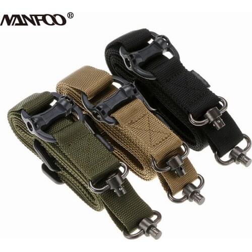 High Quality Tactical Strap Two Point Adjustable Hunting Steel Strap Sling Swivels Rifle Sling Belt Nylon Gun Strap