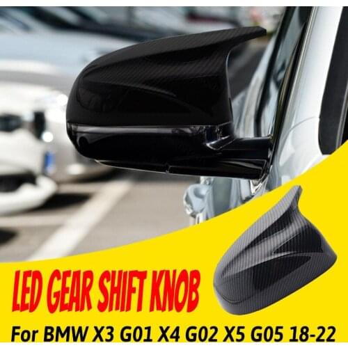 M Look Carbon Fiber Partern Mirror Cover for BMW X3 G01 X4 G02 X5 G05 Side Door Rearview Cover Caps 2018 2019 2020