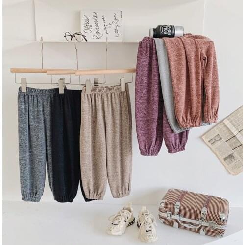 2-6T Childrens Cotton Pants Spring And Summer Thin Boys And Girls Casual Loose Stretch Comfortable Trousers Home Wear WTP27