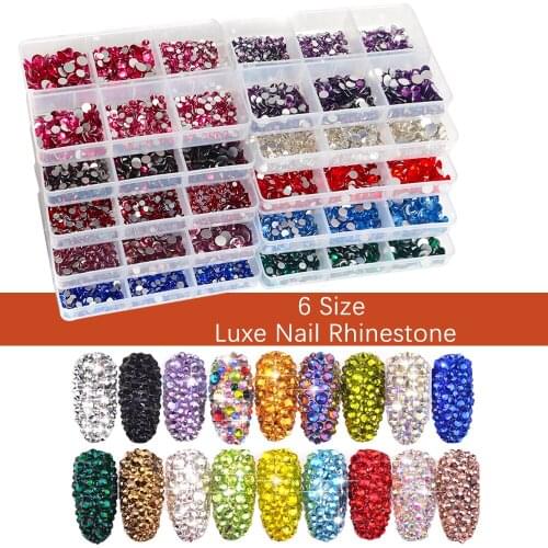 SS6-SS20 Flatback Non Hotfix Nail Rhinestone Box Set Mix sizes DIY 3D Nails Crystal Strass Stones Decoration