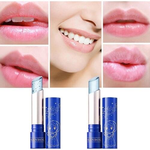 1pcs Gold Leaf Jelly Moisturize Lipstick Makeup Temperature Care Women cosmetic Lip Balm Nourish Lips Long-lasting Change C U7O7