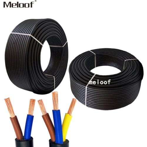 10m 17 AWG 1MM2 RVV 2/3 Cores Pins Copper Wire Conductor Electric RVV Cable Black 18 AWG 0.75MM2 20 AWG 0.5MM2 RVV White Cable