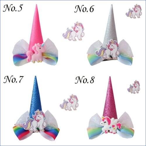 2 BLESSING Girl Popular 2.5" Unicorn Clip Little Pony Rainbow Spangle Flash