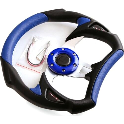 2021 Suitable For Inch 13 Pvc Car Modified / Blue Racing Steering Wheel