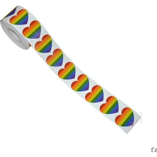 25 Sets Gay Pride Stickers Love Rainbow Stickers Roll Pride Flag Labels for Decoration