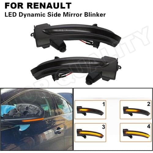 2X Dynamic Sequential Amber LED Side Mirror Indicator Blinker Turn Signal Light For Renault Megane IV 2016-2019 Talisman 2016