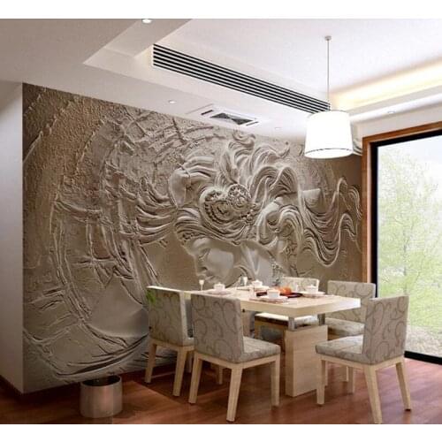 3D Wallpaper Three-dimensional relief beauty Photo Wall Murals Living Room TV Sofa Art Home Decor Wall Painting 3D Sticker