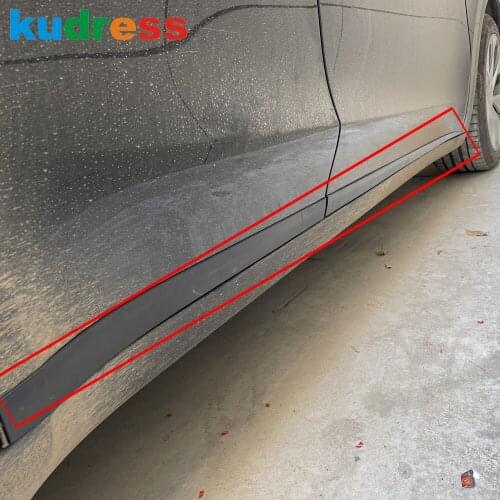 For Tesla Model Y 2020 2021 2022 Carbon Fiber Side Door Body Trim Cover Decoration Moulding Strip Car Styling Accessories 4pcs