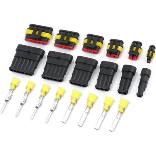 5sets Waterproof 1/2/3/4/5/6 Pin Way AMP Super seal Electrical Wire Connector Plug for car waterproof connector