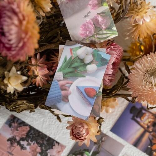 50 pcs Light and shadow Decorative Stickers Scrapbooking diy flower Stick Label Diary Stationery Album Journal Book Sticker