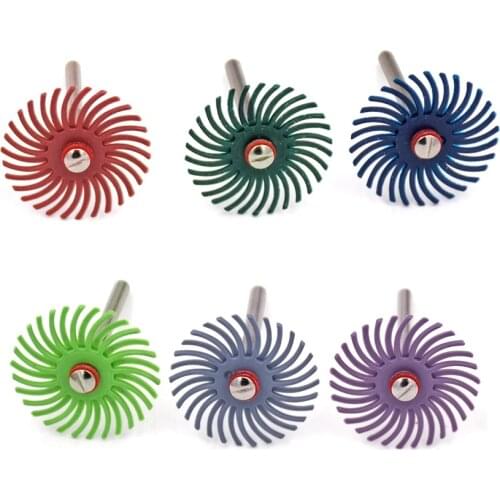 10pcs 1" Radial Bristle Abrasive Brush For Dremel Accessories Rotary Tool Speed 15000-30000RPM Grinder Polisher Machine