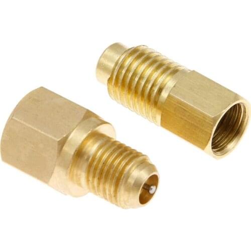 2Pcs R134A R12 R22 Adapters Refrigerant Pump Port Connection Adapters 1/4\" SAE Female 1/2\" ACME Male Refrigeration