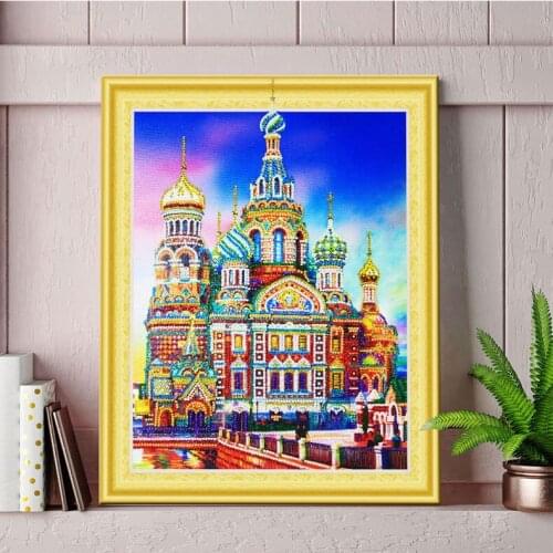 High Quality 5D Diamond Painting Russia Castle Building Special Shaped Religious Embroidery Religion Cross Stitch Crafts 40x50cm