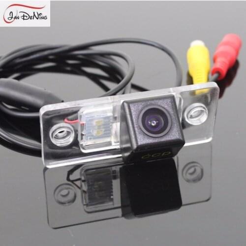 JanDeNing CCD Car RearView Backup Reverse Camera/Waterproof License Plate Light OEM For Volkswagen Polo Sedan 9N Mk4 2003-2008