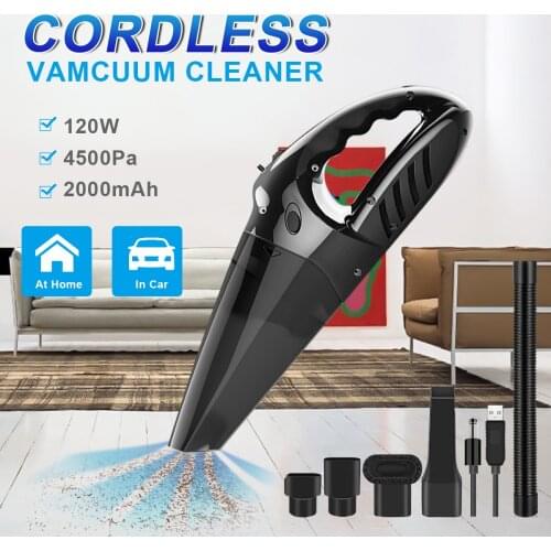 Wireless Car Vacuum Cleaner 6500pa Strong Power USB Mini Vacuums Wet and Dry Use Auto Vacuum Cleaner Handheld for home Office