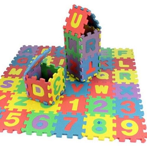 36 pcs/set Baby Game Playing Mats Alphabet Numerals Baby Kids Play Mat Children Soft Floor Crawling Rugs Mini EVA Foam Mat
