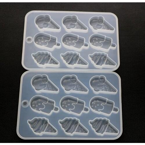 Ice Cube Ice Cream Shaped Silicone UV Resin Epoxy Molds Jewelry Making Tools
