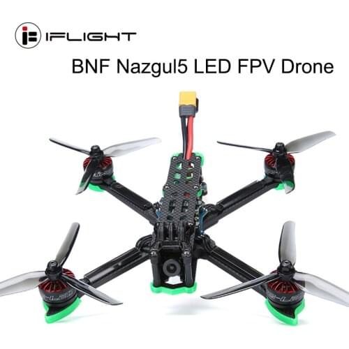 IFlight Nazgul5 V2 240mm 5inch 4-6S FPV Drone BNF LED Version with SucceX-E F7 45A stack / RaceCam R1 Mini 1200TVL 2.1mm Camera