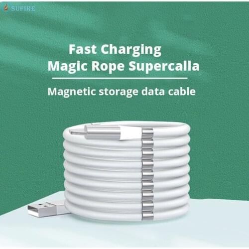 5A Fast Charging Data Cable Support Data Transmission Magnetic Absorption Mobile Cable Self Winding For Type-c Micro Iphone