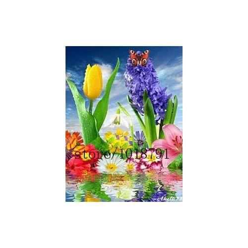 DIY Diamond Painting Needlework Square Full Diamond Embroidery Purple Lilac Flower Vase Painting Pattern Home Decoration BJ121