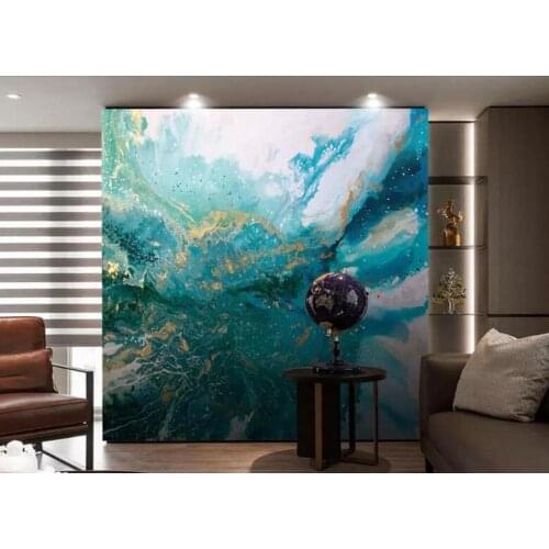 Custom painting abstract blue art landscape splash-ink living room sofa 3D background wall decoration wallpaper murals