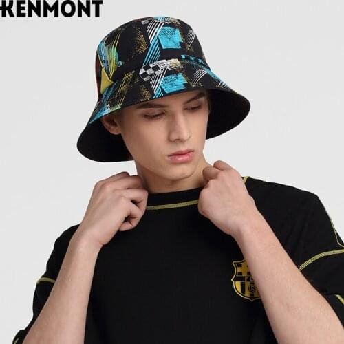 KENMONT sun hat camouflage fisherman hat male Japanese ins trend outdoor sun hat anti-ultraviolet sun hat summer