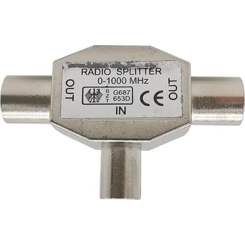 1 Male to 2 Female TV Aerial Coaxial Splitter T Type Adapter TV Antennas Plug Tee Conversion Joint interface Equipment Connector