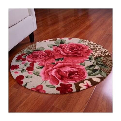 Kitchen Flower Carpet Living Room Bedroom Swivel Chair Computer Cushion Round Foor Mats