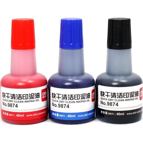 Printing oil quick dry seal ink quick dry red printing oil blue 9874 black Learning Stationery Office Supplies