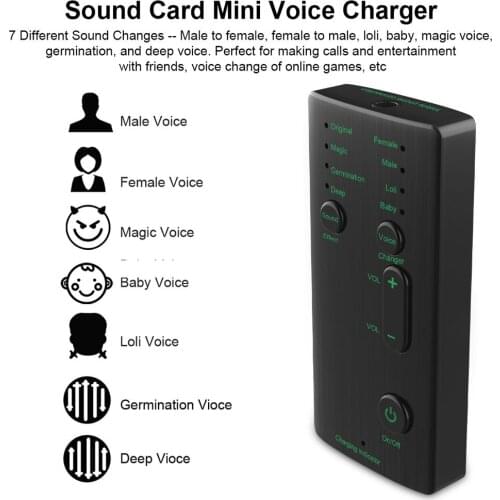 Headset Microphone Voice Changer Portable Sound Card Audio Interface for Headphones Mini Microphone Sound Changes for Gaming