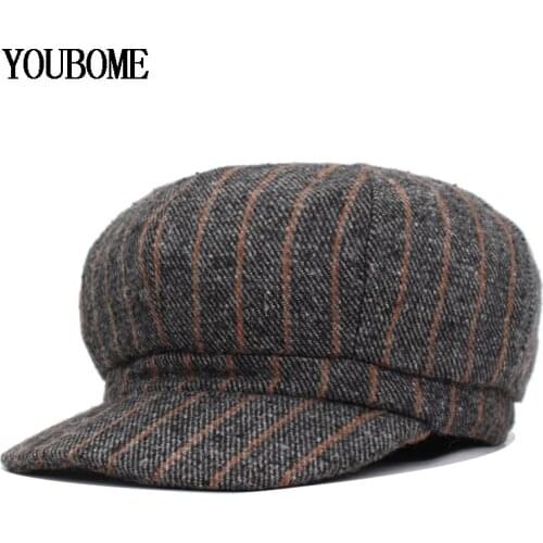 YOUBOME Fashion Women Octagonal Hats For Women Beret Gorras Planas Snapback Caps Female Casquette Ladies Octagonal Newsboy Cap