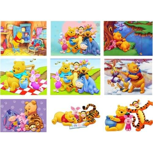 Cartoon Needlework 5D Diy Diamond Embroidery Disney Winnie The Pooh Full Drill Diamond Painting Cross Stitch Kits Diamond Mosaic