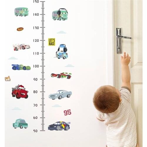 Cartoon Car Growth Chart Height Measure Wall Stickers Kids Room Decoration Diy Car Home Decals Mual Art Children Gift