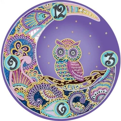 5D Diamond Painting Cartoon Clock Embroidery Kit Round Rhinestone Painting for Diamond embroidery