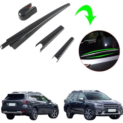 New ABS Carbon Fiber Styling Trunk Rear Window Wiper Cover Trim For Subaru Outback 2021