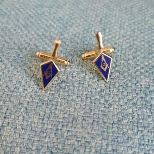 Wholesale 100 Pairs Trowel Masonic Freemason Tool Masonry Square Compass Cufflinks