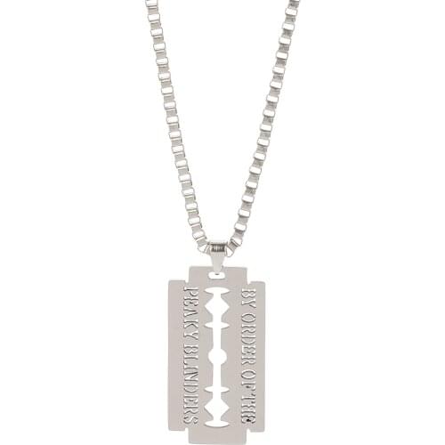 Stainless Steel Necklace for Hairdresser Hollow Razor Necklace Jewelry It Reads BY ORDER OF THE PEAKY BLINDERS Hip Hop Trinket