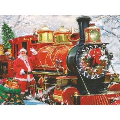 Full,Diamond Embroidery,5D,diy,Diamond Painting Christmas train,3d picture,image,Stitch Cross,3D,Diamond Mosaic,Needlework,decor