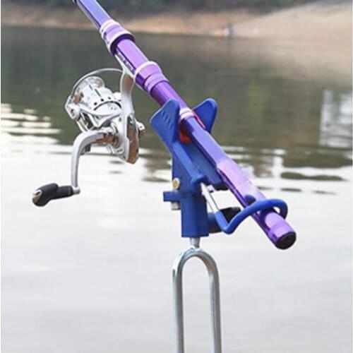 360 Degrees Adjustable Fishing Rods Holder Bracelet Blue Stainless Steel Flash Tool New 2021