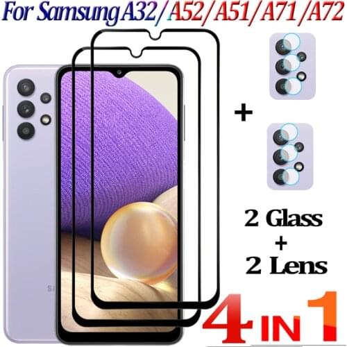 Cristal Templado/Pelicula For Samsung Galaxy A32 Glass, A52 A51 Protective Glass On Galaxy A32 A71 A72 Screen Protector 360 Full Cover Front Film Samsung A 32 Movie A 52 4G/5G Tempered Glass