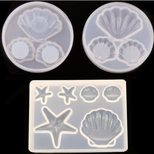 Silicone Resin Shell Starfish Pendant Molds Uv Epoxy Mold Diy Jewelry Making Tools Cellphone Paste Decor Crafts Moulds