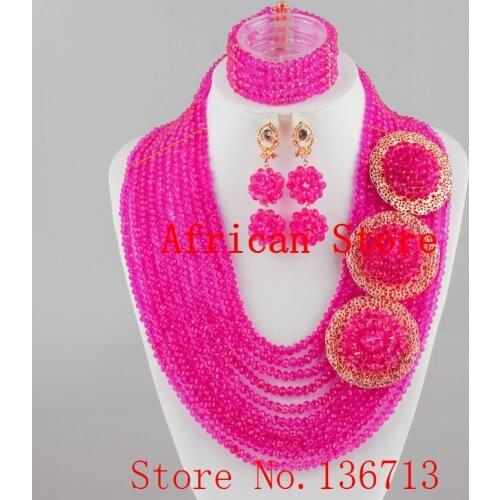 New Design Nigerian Wedding African Beads Jewelry Set Crystal Free Shipping Bride Wedding Jewelry Sets Online R883